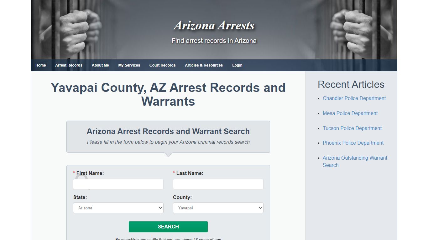 Yavapai County, AZ Arrest Records and Warrants - Arizona ...